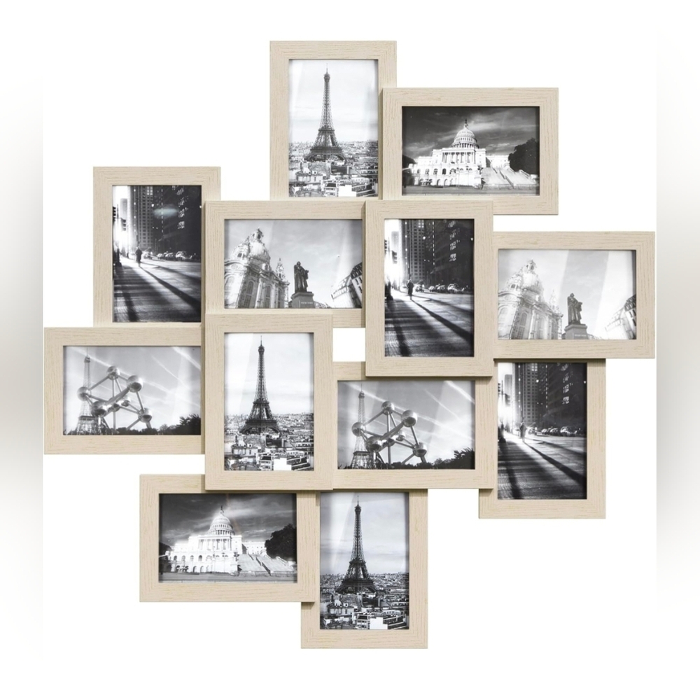 Set of 12 Collage Picture Frames - Beige - Size 4x6 - New